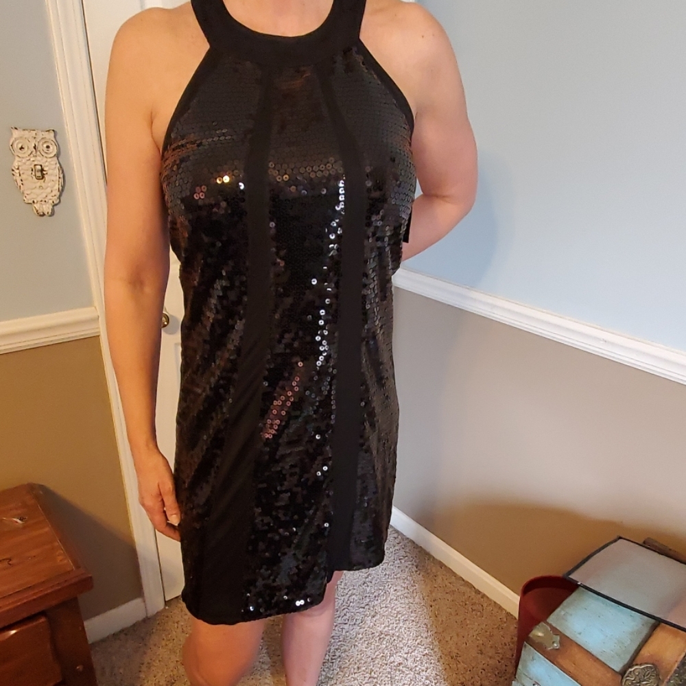 Black sequin dress